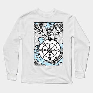 Wheel Of Fortune - A Geometric Tarot Print Long Sleeve T-Shirt